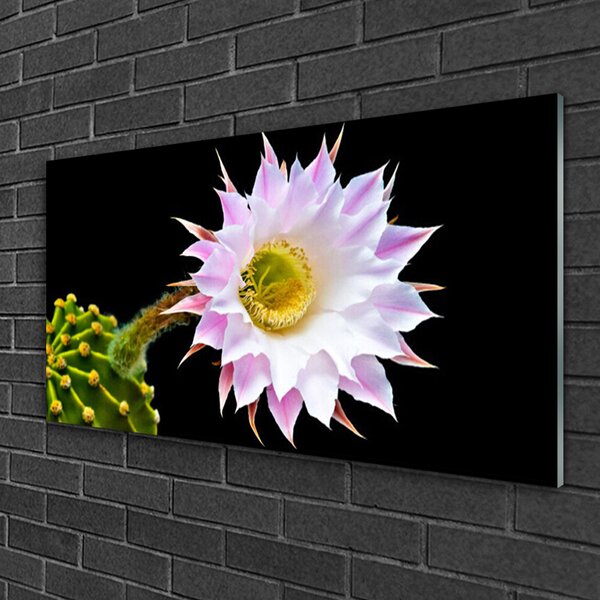 Quadro vetro Fiore da parete 100x50 cm 2 appendini