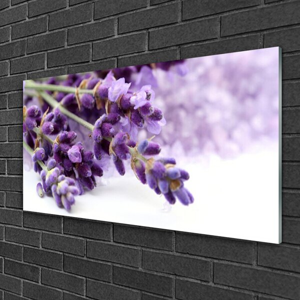 Quadro su vetro Fiori da parete 100x50 cm 2 appendini
