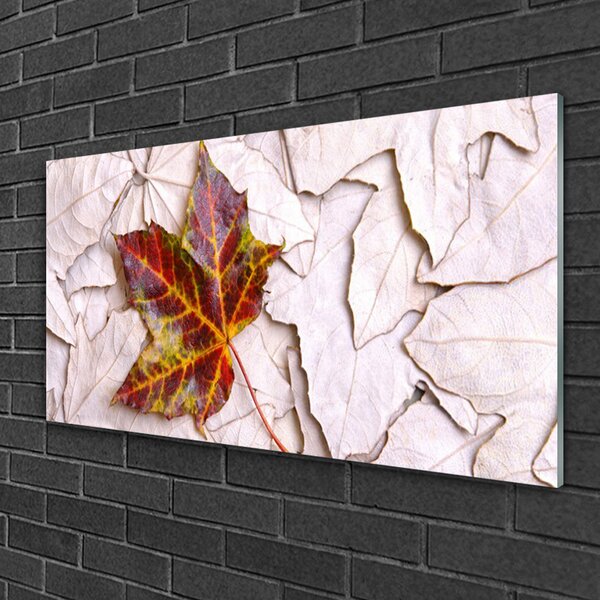 Quadro di vetro Foglie Impianto 100x50 cm 2 appendini