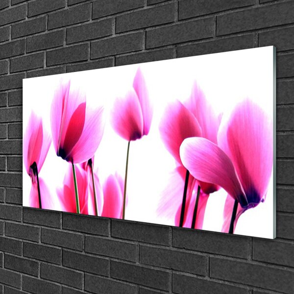 Quadro in vetro Pianta di fiori 100x50 cm 2 appendini
