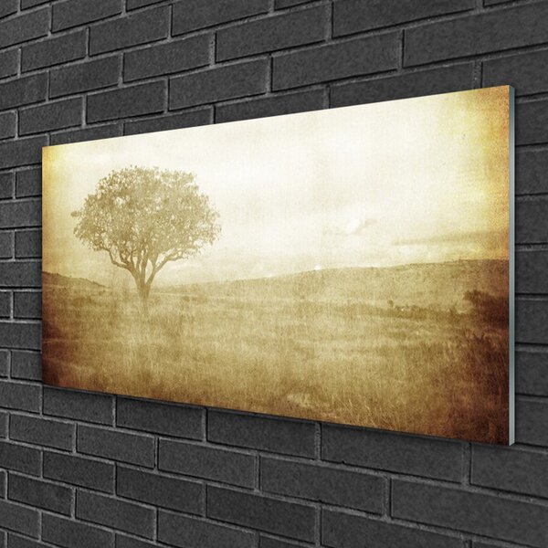 Quadro in vetro Albero della natura 100x50 cm 2 appendini