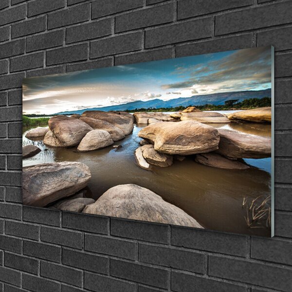 Quadro vetro Paesaggio roccioso 100x50 cm 2 appendini