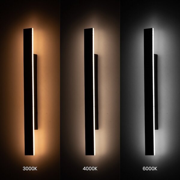 Applique da esterno LED WOW 11W/230V 3000/4000/6000K 60 cm IP54 nero