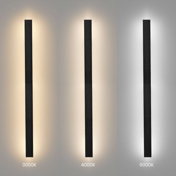 LED Applique da parete per esterni WOW LED/20W/230V 3000/4000/6000K 120cm IP54 nero
