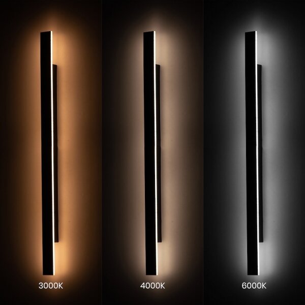 LED Applique da parete per esterni WOW LED/20W/230V 3000/4000/6000K 120cm IP54 nero