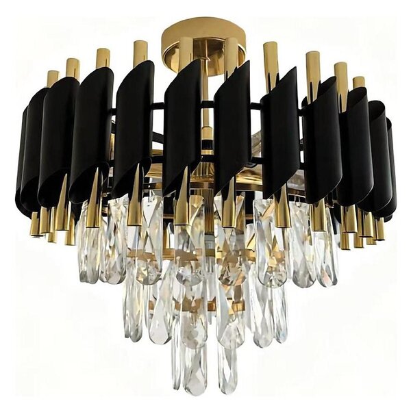Plafoniera CRISTAL 5xE14/10W/230V nero/oro