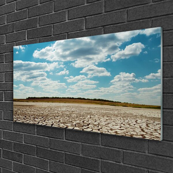 Quadro vetro Sabbia per paesaggi del deserto 100x50 cm 2 appendini