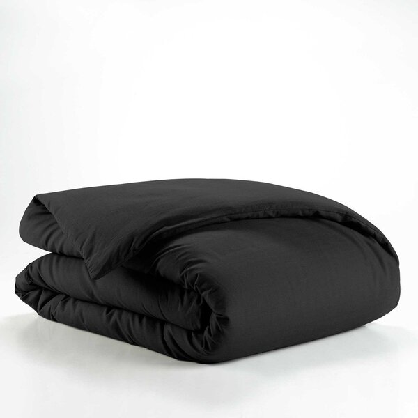 Copripiumino nero in cotone per letto singolo 140x200 cm Lina – douceur d'intérieur