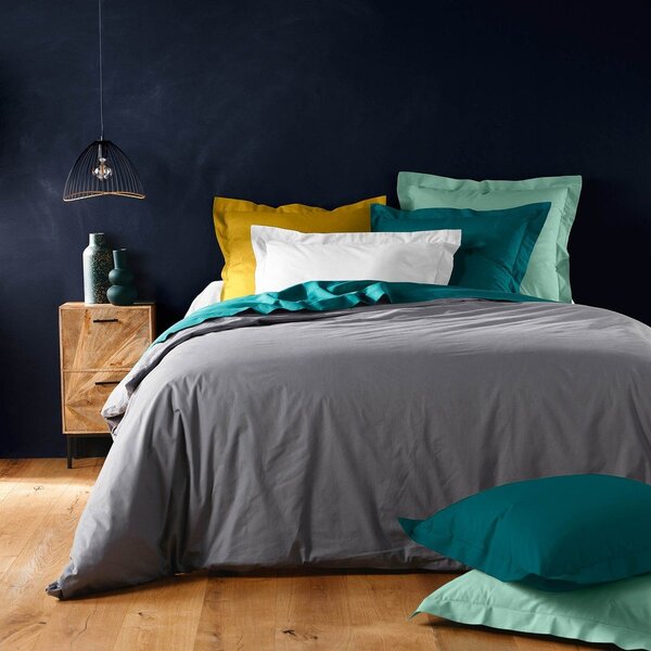 Copripiumino nero in cotone per letto singolo 140x200 cm Lina – douceur d'intérieur