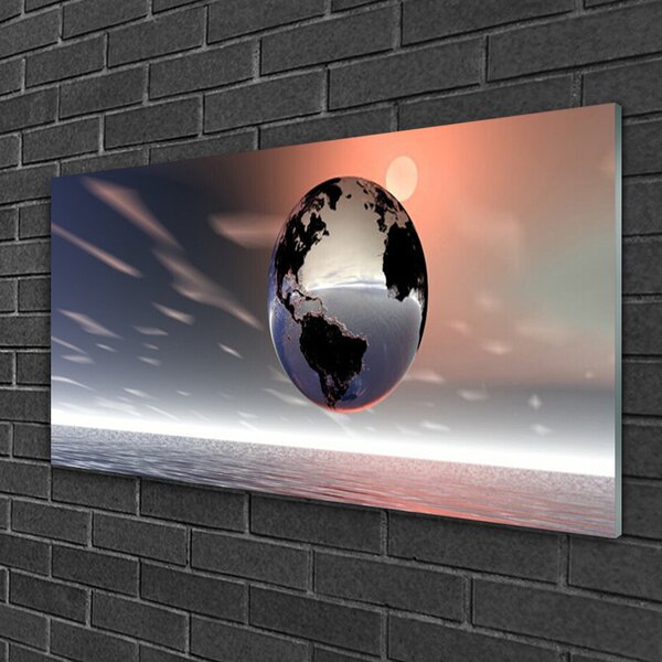 Quadro in vetro Arte della Terra 100x50 cm 2 appendini
