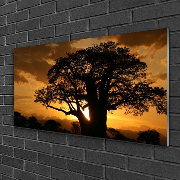 Quadro in vetro Albero della natura 100x50 cm 2 appendini