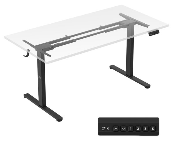 MARK ADLER Xeno 4.5 Nero | Supporto da scrivania regolabile in altezza Supporto da scrivania regolabile elettrico | Supporto gambe regolabile | Nero