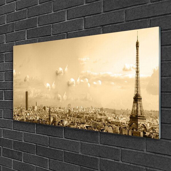 Quadro in vetro Case di città 100x50 cm 2 appendini