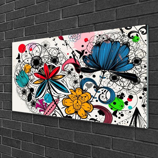Quadro vetro Grafica astratta 100x50 cm 2 appendini
