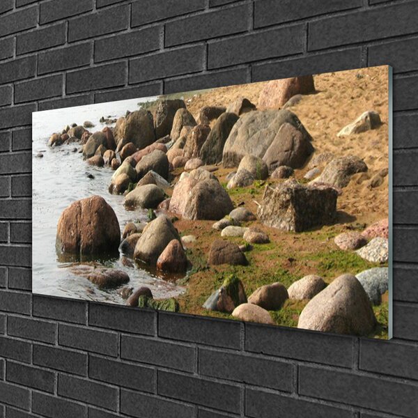 Quadro in vetro Paesaggio marino costiero 100x50 cm 2 appendini