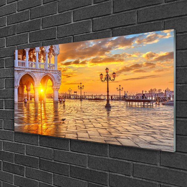 Quadro di vetro Architettura Park Sun 100x50 cm 2 appendini