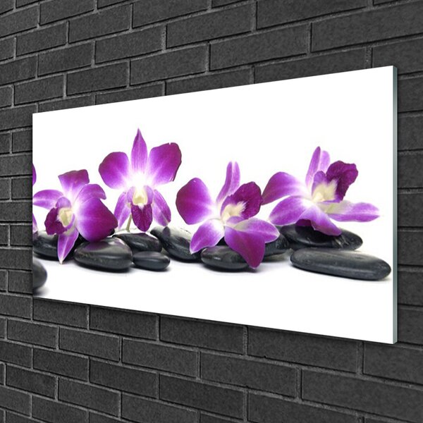 Quadro vetro Orchidea fiore termale 100x50 cm 2 appendini