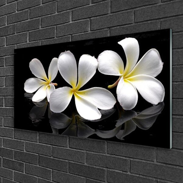 Quadro su vetro Pianta di fiori 100x50 cm 2 appendini