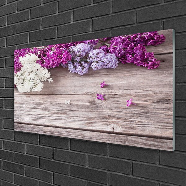 Quadro in vetro Pianta di fiori 100x50 cm 2 appendini
