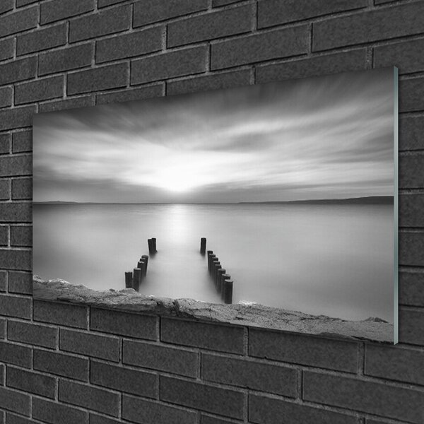 Quadro in vetro Paesaggio marino 100x50 cm 2 appendini