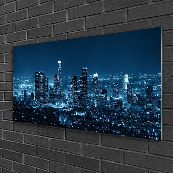 Quadro in vetro Case di città 100x50 cm 2 appendini