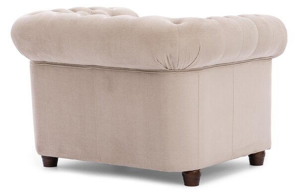 Poltrona chesterfield beige con rivestimento in velluto York Blik – Ropez
