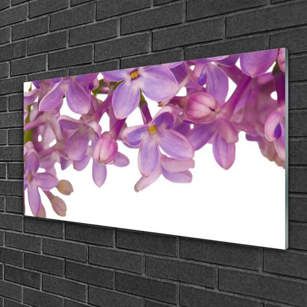 Quadro in vetro Pianta di fiori 100x50 cm 2 appendini