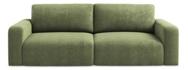 Divano verde allungabile/con contenitore con rivestimento in ciniglia 252 cm Kona – Makamii