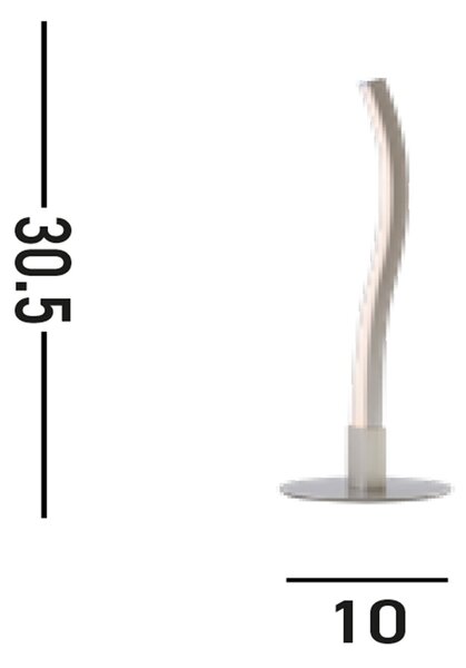 Abatjour Moderno Primo Alluminio Argento Led 3,74W 3000K