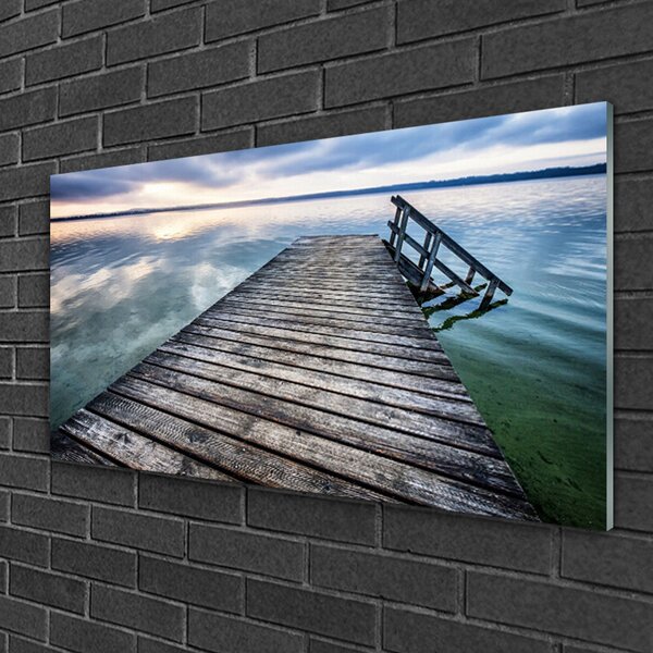 Quadro di vetro Architettura a ponte 100x50 cm 2 appendini