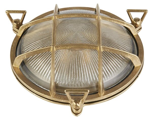 Applique Da Esterno Vintage - Decò Paratia Ottone Vetro 1 Luce E27