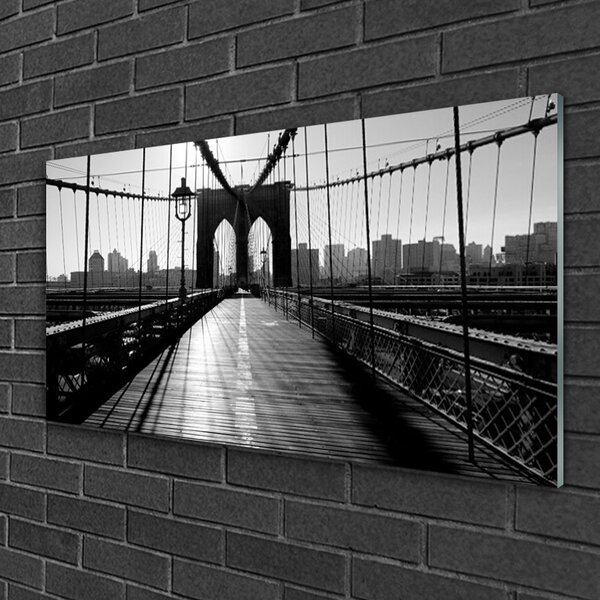 Quadro su vetro Architettura a ponte 100x50 cm 2 appendini