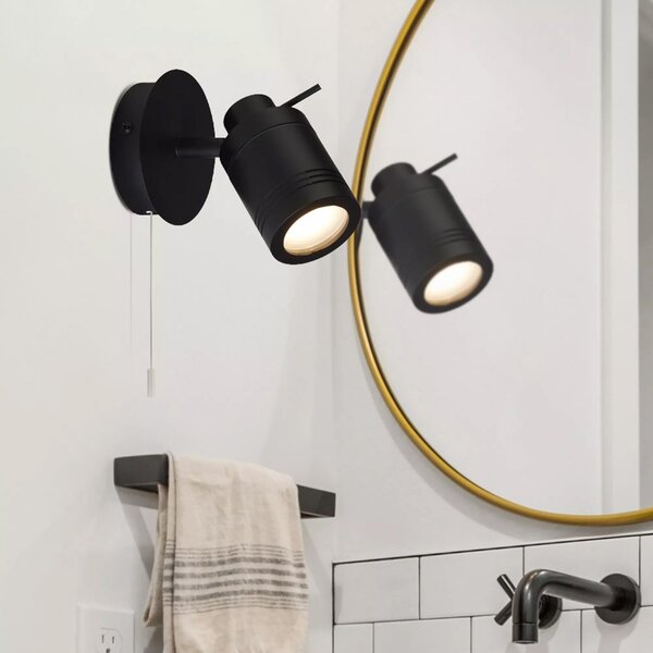 Applique Contemporanea Sansone Acciaio Nero Policarbonato 1 Luce Gu10