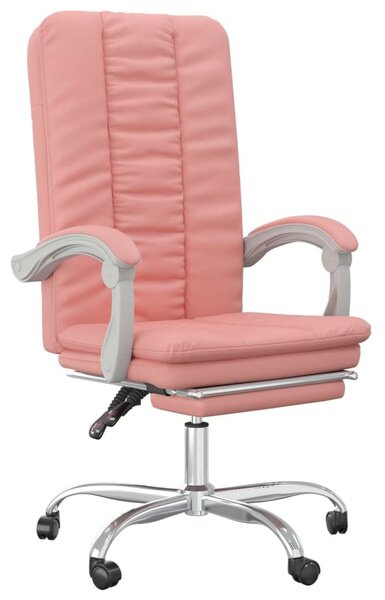 Poltrona da Ufficio Reclinabile Rosa in Pelle finta