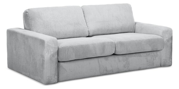 Divano grigio chiaro allungabile con rivestimento in velluto a coste 195 cm Nona – Makamii
