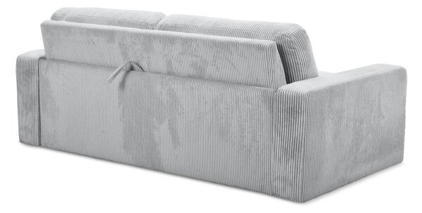 Divano grigio chiaro allungabile con rivestimento in velluto a coste 195 cm Nona – Makamii