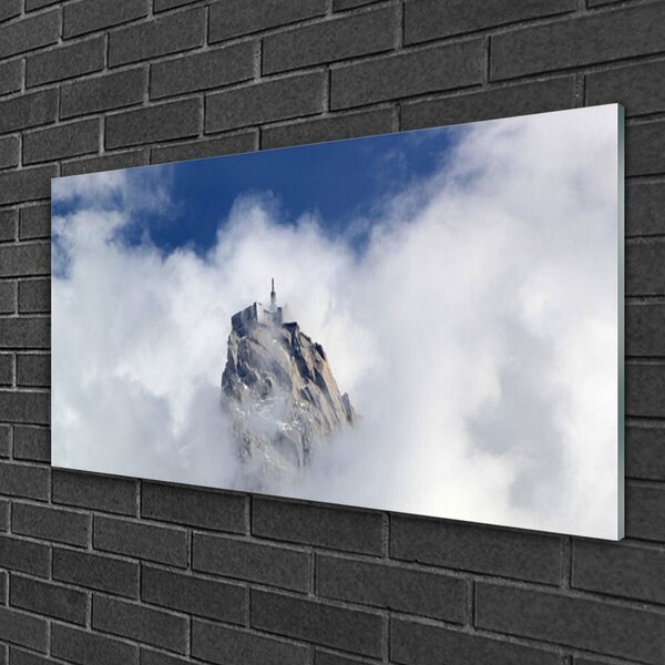 Quadro su vetro Paesaggio della montagna di nuvole 100x50 cm 2 appendini