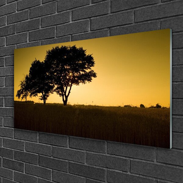 Quadro su vetro Alberi Natura Pianta 100x50 cm 2 appendini