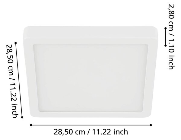 Plafoniera LED bianca 28,5x28,5 cm FUEVA 5 – EGLO