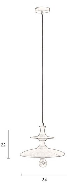 Lampadario colore naturale scuro in mango massiccio ø 34 cm Cath – Dutchbone