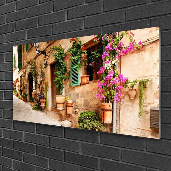Quadro su vetro Architettura della casa 100x50 cm 2 appendini
