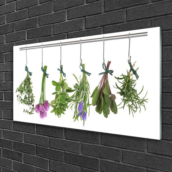 Quadro su vetro Fiori Pianta naturale 100x50 cm 2 appendini