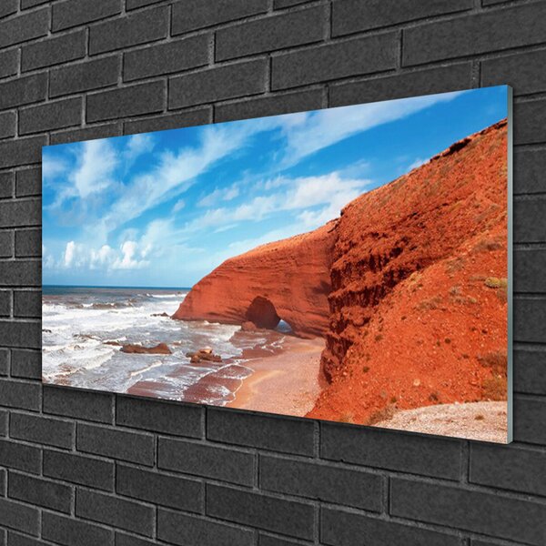 Quadro in vetro Paesaggio marino 100x50 cm 2 appendini