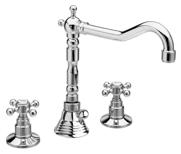 Sapho Reitano Rubinetteria Antea - Miscelatore da lavabo con sistema di scarico, montaggio a 3 fori, cromo 3221