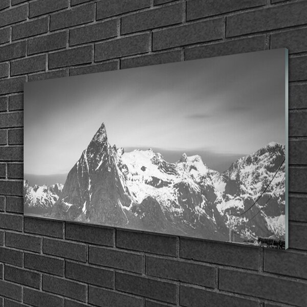Quadro su vetro Paesaggio montano 100x50 cm 2 appendini