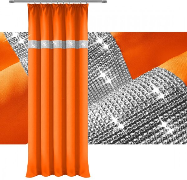 Tenda con nastro e zirconi 140x250 cm arancio
