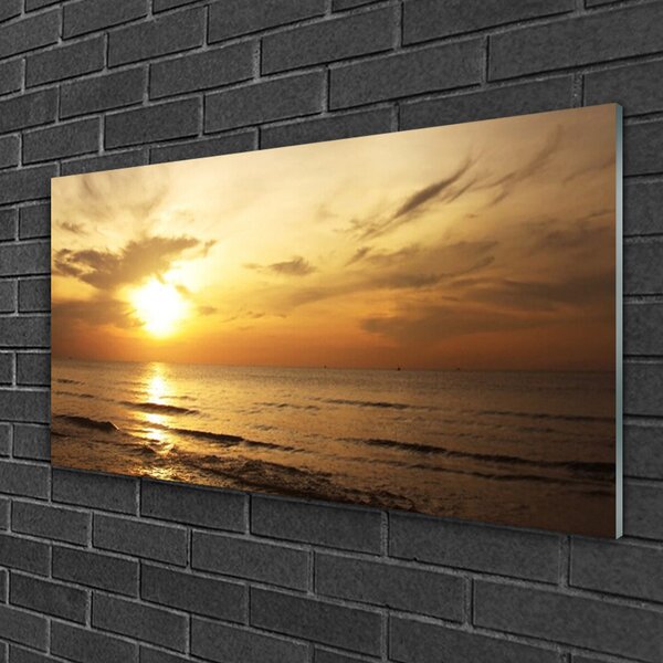 Quadro su vetro Paesaggio marino 100x50 cm 2 appendini