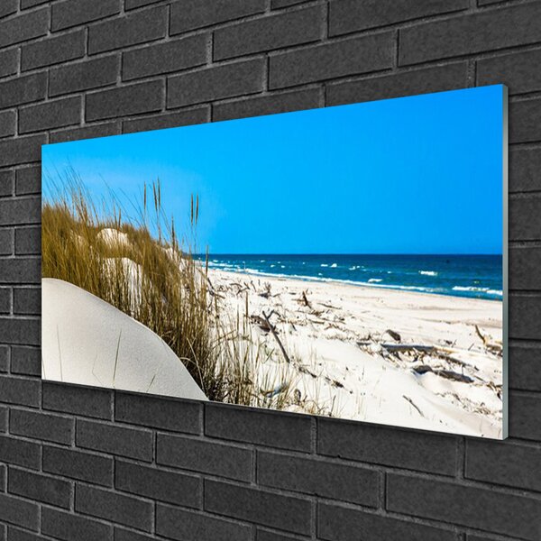 Quadro in vetro Paesaggio della spiaggia 100x50 cm 2 appendini