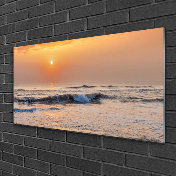 Quadro di vetro Paesaggio marino 100x50 cm 2 appendini