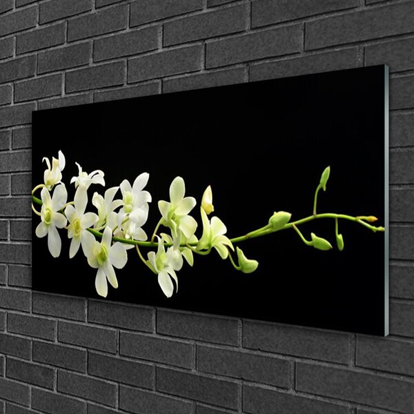 Quadro in vetro Fiori Pianta naturale 100x50 cm 2 appendini